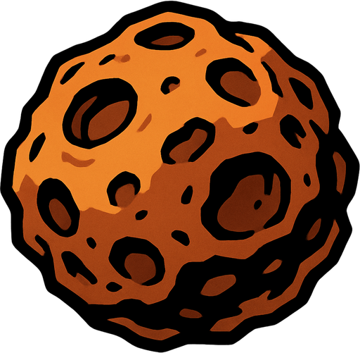 Asteroid.
In-Game asset.  2d.  High contrast.  No shadows