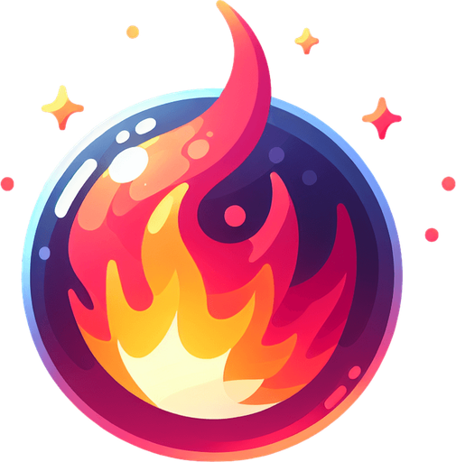 magical fireball.
Single Game Texture.  In-Game asset.  2d.  Blank background.  High contrast.  No shadows