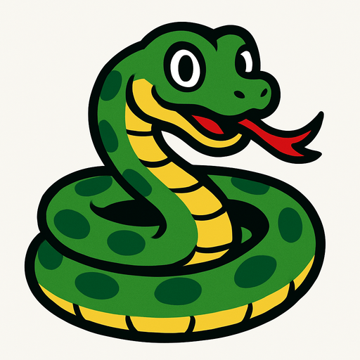 Snake.
In-Game asset.  2d.  High contrast.  No shadows