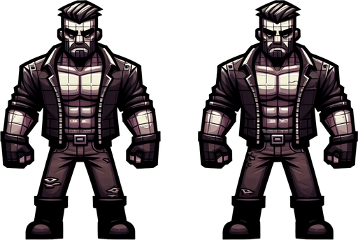 A bully.
Single Game Texture.  In-Game asset.  2d.  Blank background.  High contrast.  No shadows