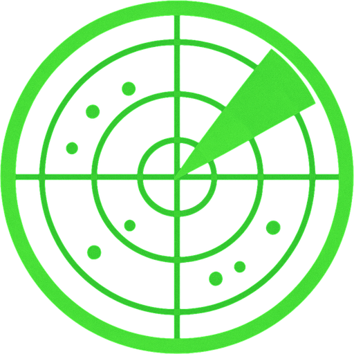 only green circle radar area.
In-Game asset.  2d.  High contrast.  No shadows