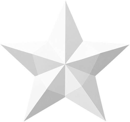 low polly white star.
In-Game asset.  2d.  High contrast.  No shadows