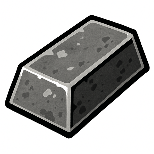 iron ingot.
In-Game asset.  2d.  High contrast.  No shadows