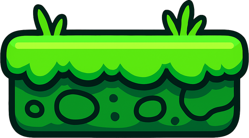 green platform.
In-Game asset.  2d.  High contrast.  No shadows