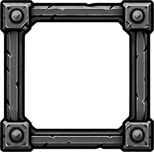 metal border.
In-Game asset.  2d.  High contrast.  No shadows