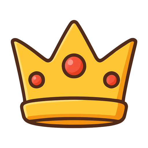 crown.
In-Game asset.  2d.  No shadows. cartoon. animate. simple