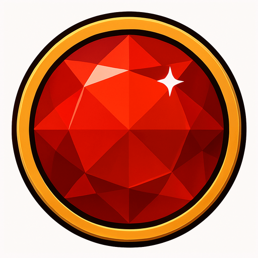 Red gem circle.
In-Game asset.  2d.  High contrast.  No shadows
