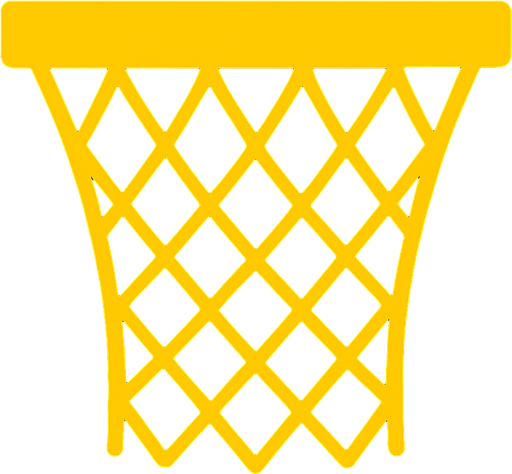 Make me a 2d basketball hoop net in yellow color.
In-Game asset.  2d.  High contrast.  No shadows