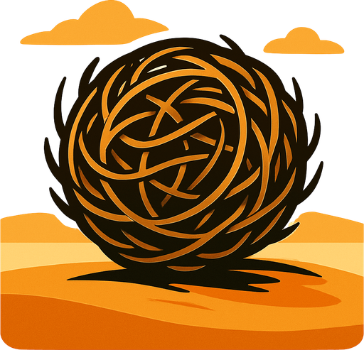 bola rodante del desierto.
In-Game asset.  2d.  High contrast.  No shadows