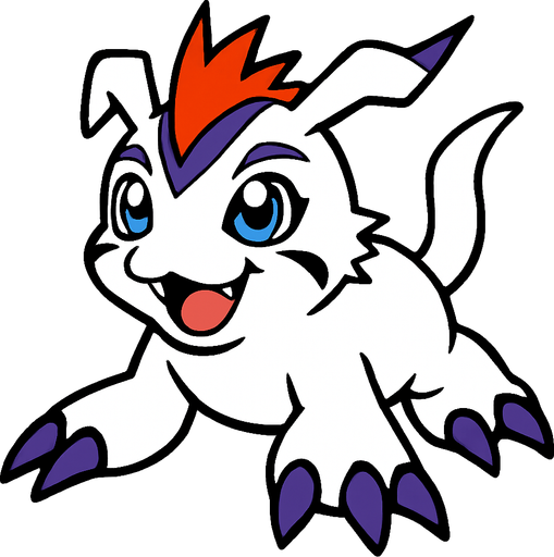 Gomamon.
In-Game asset.  2d.  High contrast.  No shadows