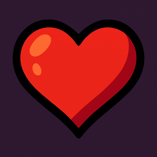 heart.
In-Game asset.  2d.  High contrast.  No shadows
