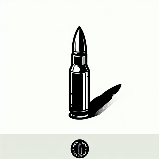 Bullet.
Single Game Texture. In-Game asset. 2d. Blank background. High contrast. No shadows.