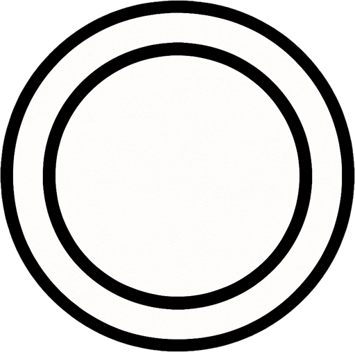 Aro blanco, figura simple.
In-Game asset.  2d.  High contrast.  No shadows