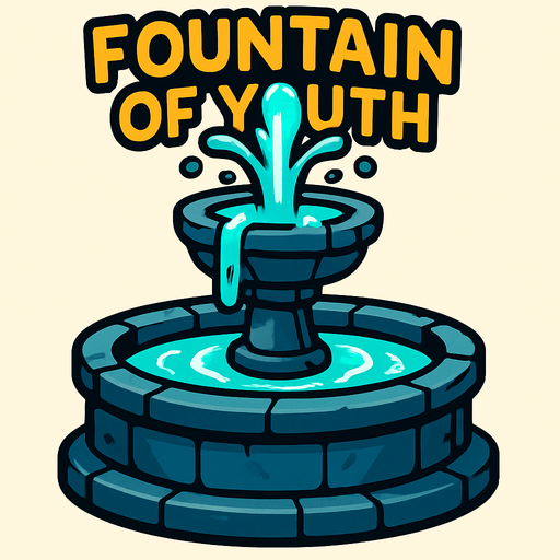 Une fontaine de jouvence.
In-Game asset.  2d.  High contrast.  No shadows