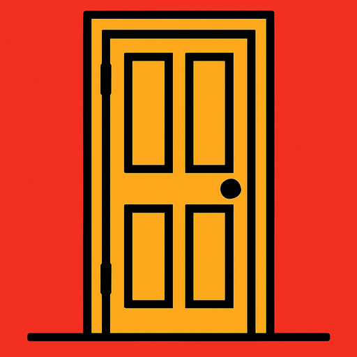 door shut.
In-Game asset.  2d.  High contrast.  No shadows