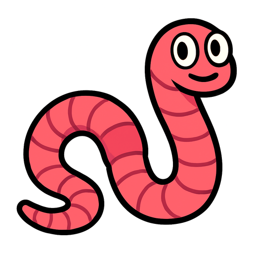 worm no background.
In-Game asset.  2d.  High contrast.  No shadows