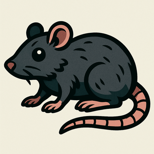 A rat.
In-Game asset.  2d.  High contrast.  No shadows