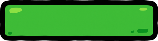 Barra verde horizontal estilo caricatura..
In-Game asset.  2d.  High contrast.  No shadows