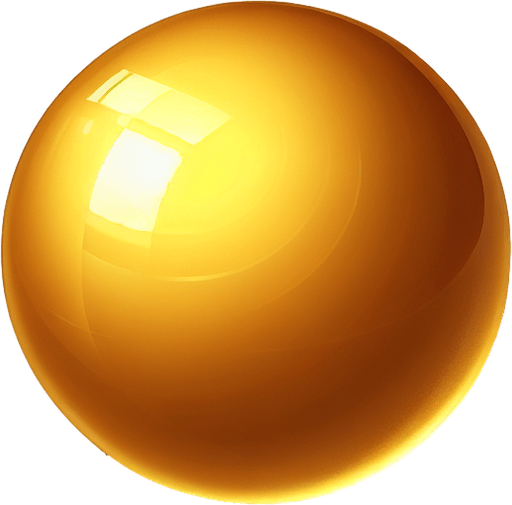 small gold ball.
Single Game Texture.  In-Game asset.  2d.  Blank background.  High contrast.  No shadows