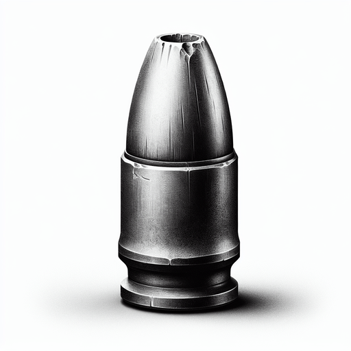 Fired Bullet tip, no case, grayscale 
Single Game Texture. In-Game asset. 2d. Blank background. High contrast. No shadows.