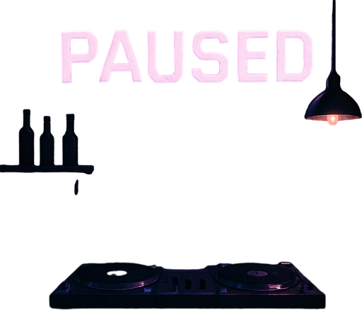 semi-realistic comic book style, moody neon lighting, lo-fi urban atmosphere, rich textures, cinematic framing, purple and blue tones, soft gradients, ambient reflections