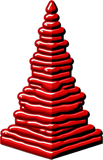 a tower made out of ketchup.
Single Game Texture. In-Game asset. 2d. Blank background. High contrast. No shadows.