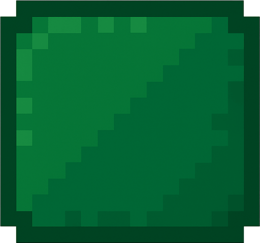 dark green square 16*16 pixels pixel art.
In-Game asset.  2d.  High contrast.  No shadows