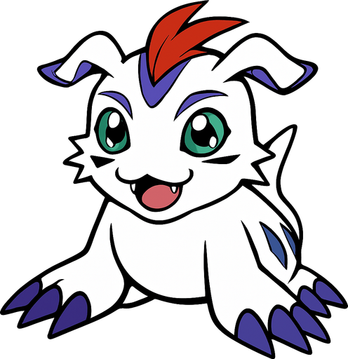 Gomamon.
In-Game asset.  2d.  High contrast.  No shadows