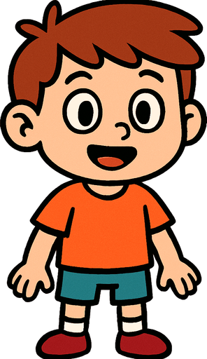 çocuk insan.
In-Game asset.  2d.  High contrast.  No shadows