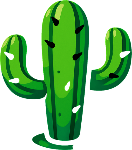 cactus.
In-Game asset.  2d.  High contrast.  No shadows