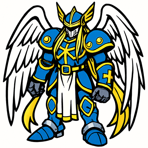Seraphimon.
In-Game asset.  2d.  High contrast.  No shadows