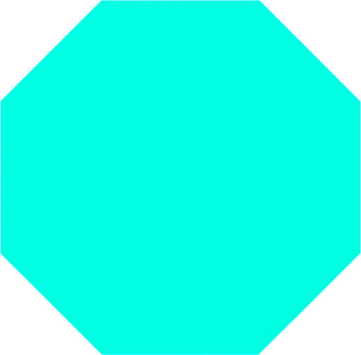 Octagon, #00ffaa, Shape, Simple, Vector.
In-Game asset.  2d.  High contrast.  No shadows
