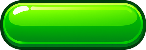 Long, shiny green button.
In-Game asset.  2d.  High contrast.  No shadows