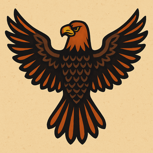 an eagle seen from top.
In-Game asset.  2d.  High contrast.  No shadows