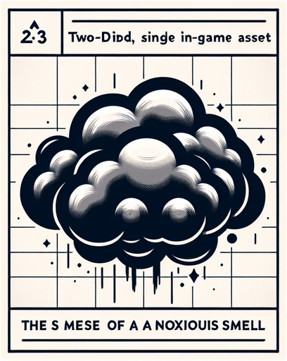 Noxious smell cloud.
Single Game Texture. In-Game asset. 2d. Blank background. High contrast. No shadows.