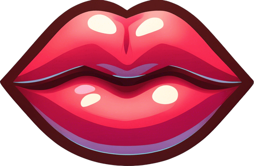 less feminine cartoon lips, more plain