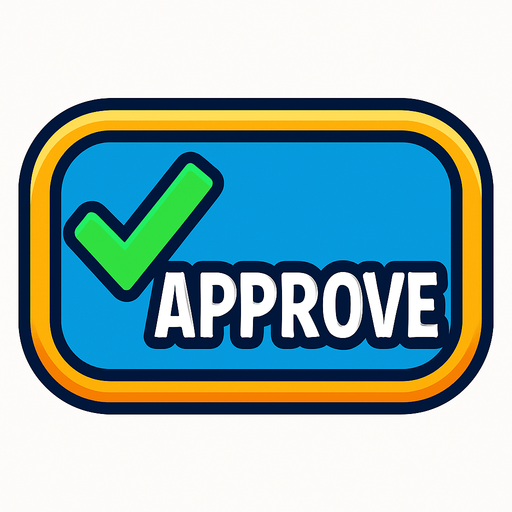 approval button.
In-Game asset.  2d.  High contrast.  No shadows