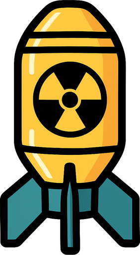 Nükleer bomba.
In-Game asset.  2d.  High contrast.  No shadows