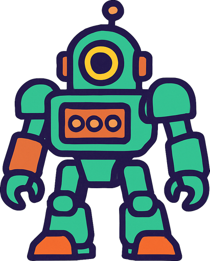 Robot.
In-Game asset.  2d.  High contrast.  No shadows