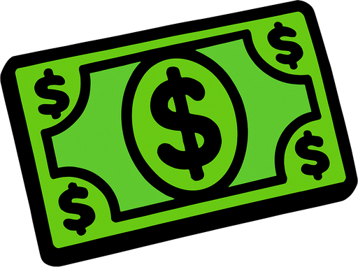 dollar.
In-Game asset.  2d.  High contrast.  No shadows