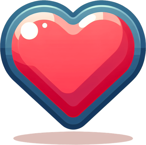 сердце.
Single Game Texture. In-Game asset. 2d. Blank background. High contrast. No shadows.