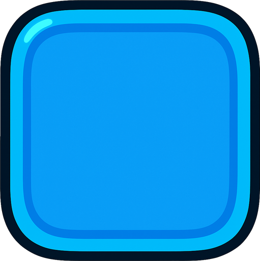 blue rounded edge square.
In-Game asset.  2d.  High contrast.  No shadows