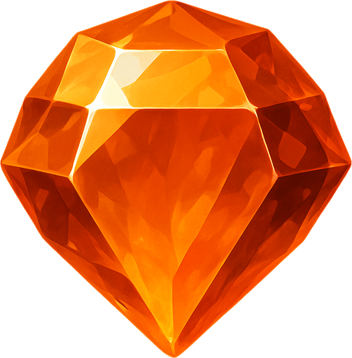 make a orange gem realistic.
In-Game asset.  2d.  High contrast.  No shadows