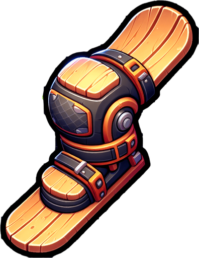 Knee board ski.
Single Game Texture.  In-Game asset.  2d.  Blank background.  High contrast.  No shadows