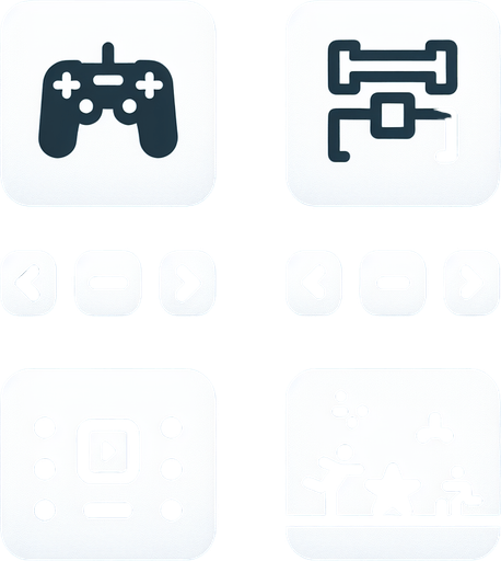 attack and jump buttons, minimalist inspired by noun project. White color..
Single Game Texture.  In-Game asset.  2d.  Blank background.  High contrast.  No shadows
