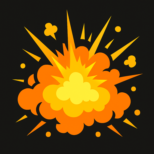 explosion.
In-Game asset.  2d.  High contrast.  No shadows