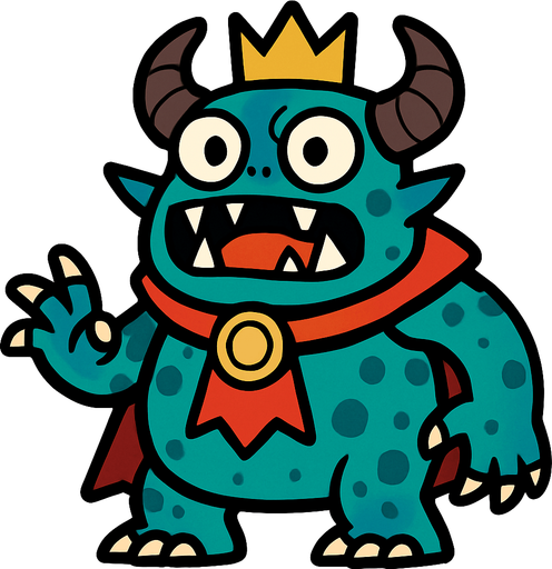 King monster.
In-Game asset.  2d.  High contrast.  No shadows