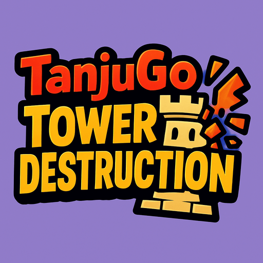 "TanjuGo" 
"Tower Destruction" text logo.
In-Game asset.  2d.  High contrast.  No shadows