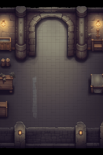 https://i.imgur.com/R3ZLguO.jpg Dungeon, Empty open floor, dark, fullscreen, Single Game Texture. In-Game asset. 2d. Pixelart. White background. Blank background. high detail. High contrast. --ar 2:3