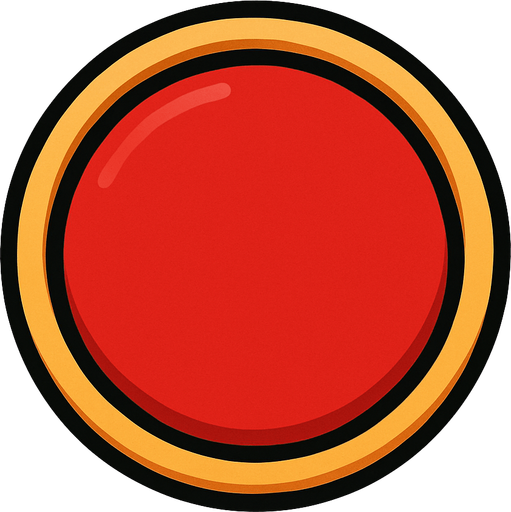 red circle button.
In-Game asset.  2d.  High contrast.  No shadows